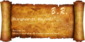 Burghardt Rezső névjegykártya